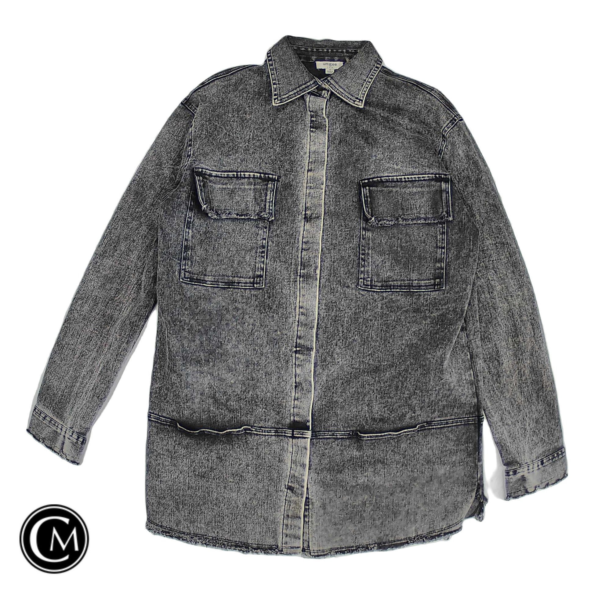 Jacket Denim By Umgee In Grey Denim, Size: S image 1
