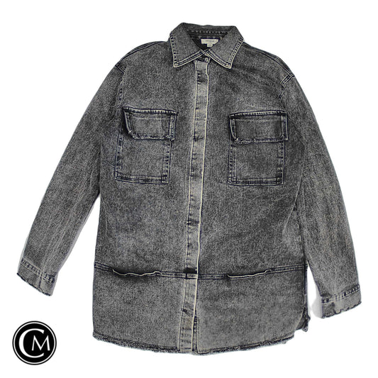 Jacket Denim By Umgee In Grey Denim, Size: S image 1