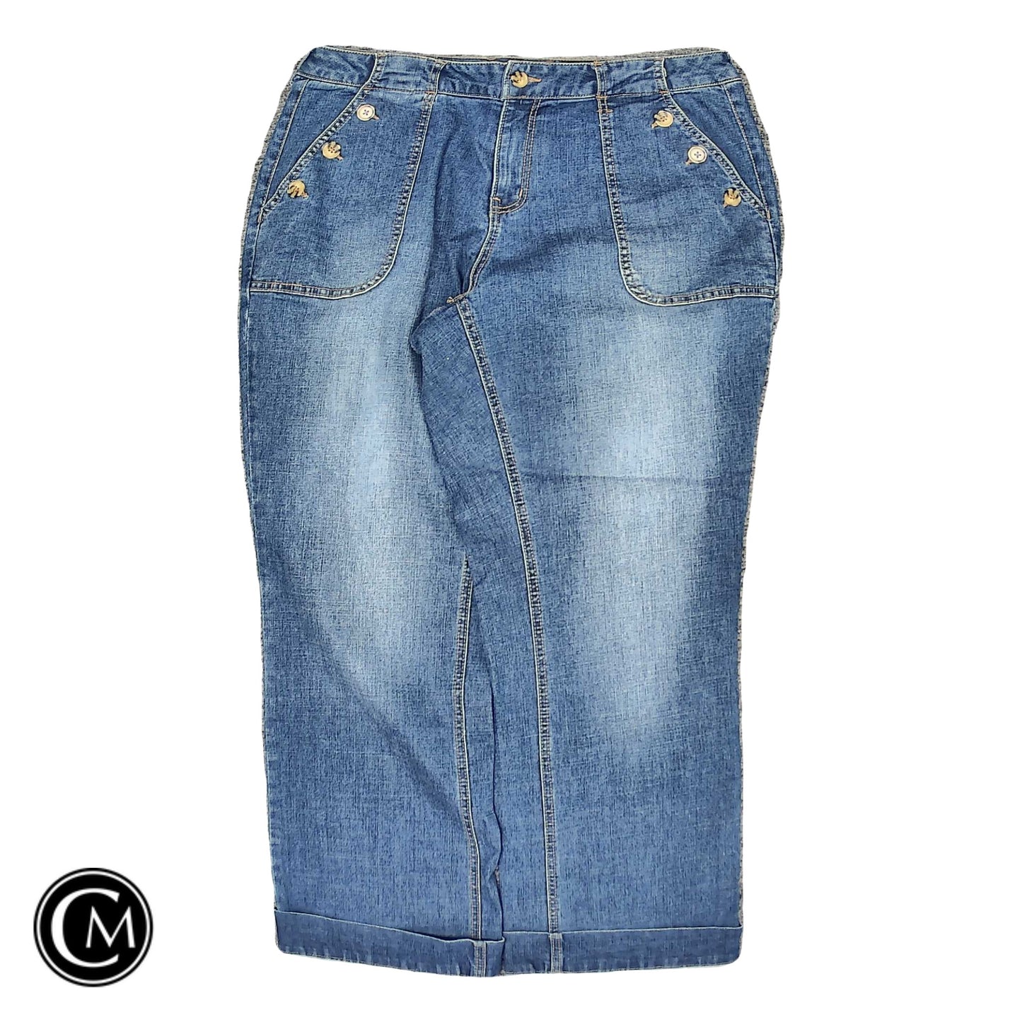 Jeans Wide Leg By Cato In Blue Denim, Size: 16 image 1