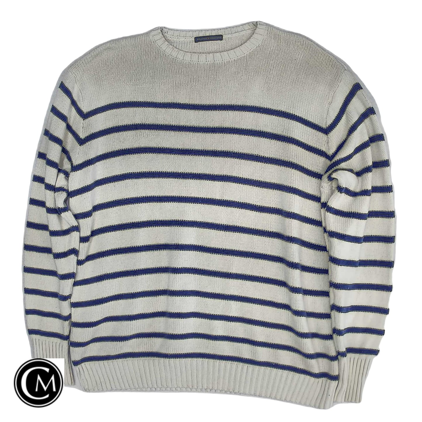 Sweater By Brandy Melville In Blue & Cream, Size: Xl image 1