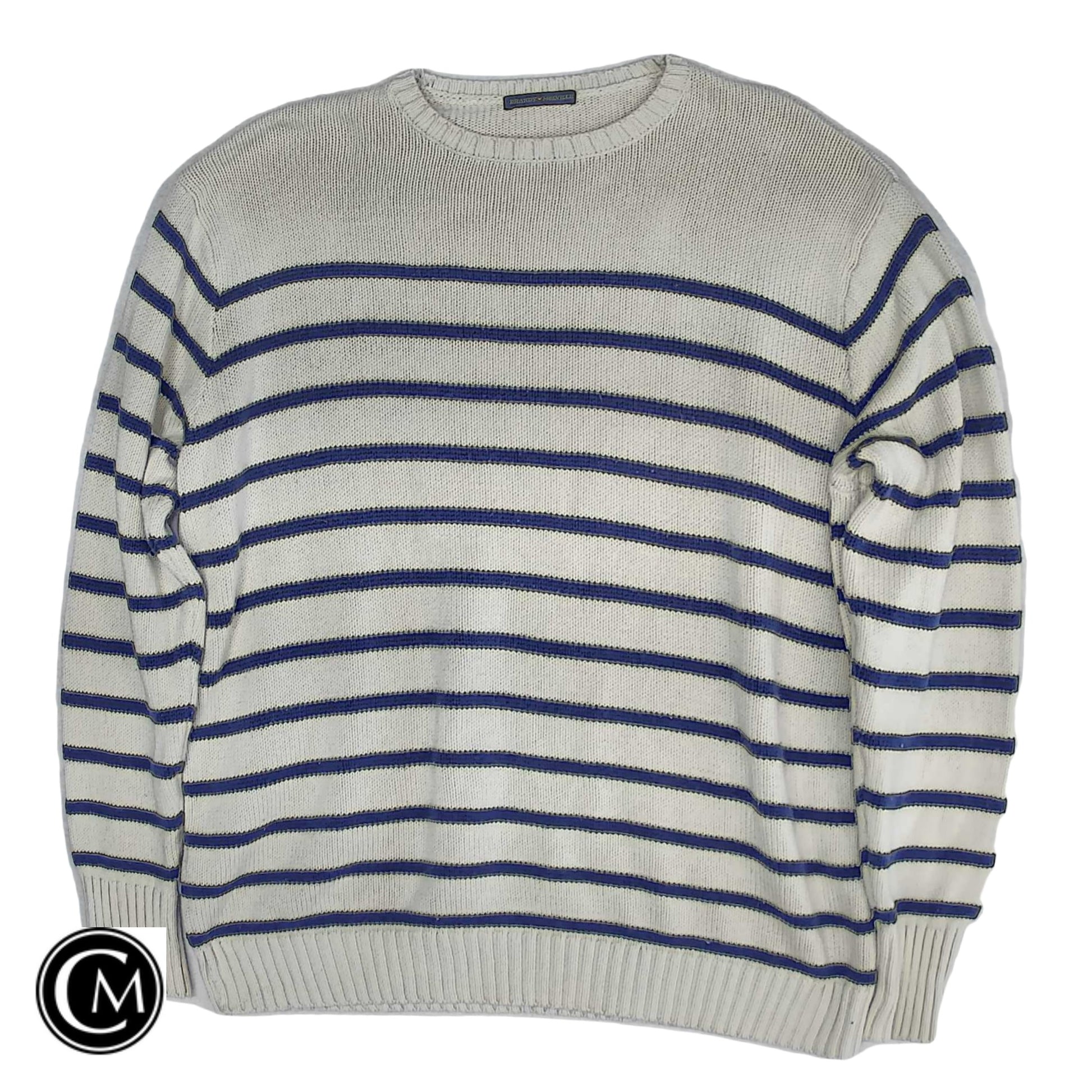 Sweater By Brandy Melville In Blue & Cream, Size: Xl image 1