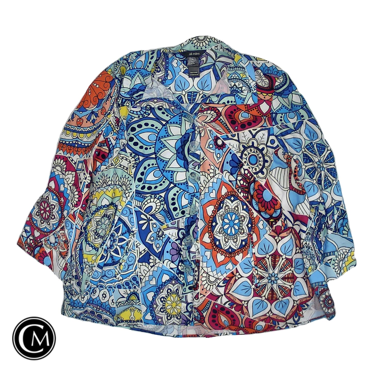 Top 3/4 Sleeve By Ali Miles In Multi, Size: Lp image 1