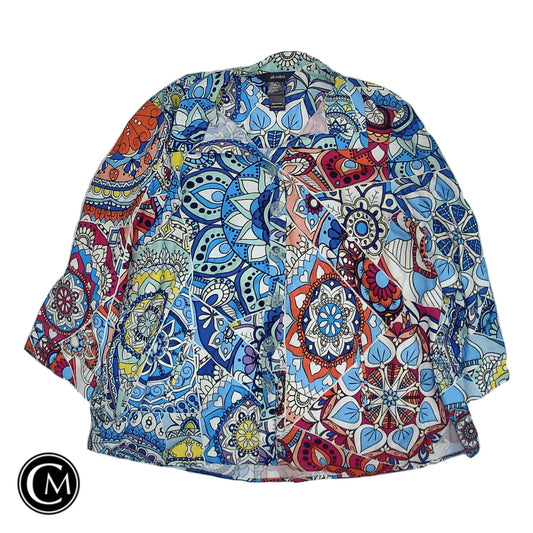 Top 3/4 Sleeve By Ali Miles In Multi, Size: Lp image 1