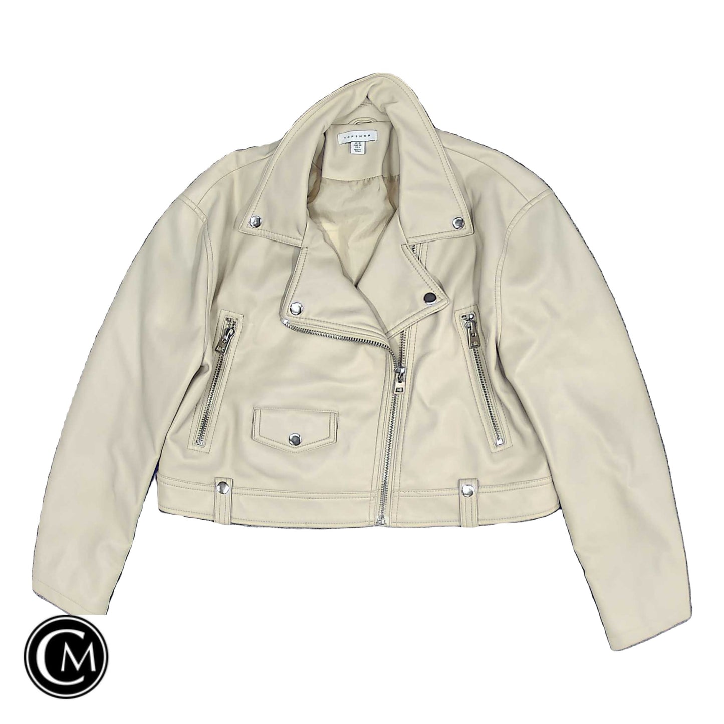 Jacket Moto By Top Shop In Cream, Size: 6 image 1
