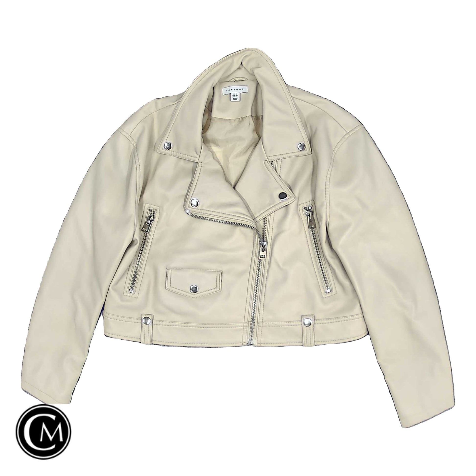 Jacket Moto By Top Shop In Cream, Size: 6 image 1