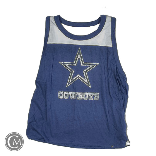 Top Sleeveless By Fanatics In Blue & White, Size: L image 1