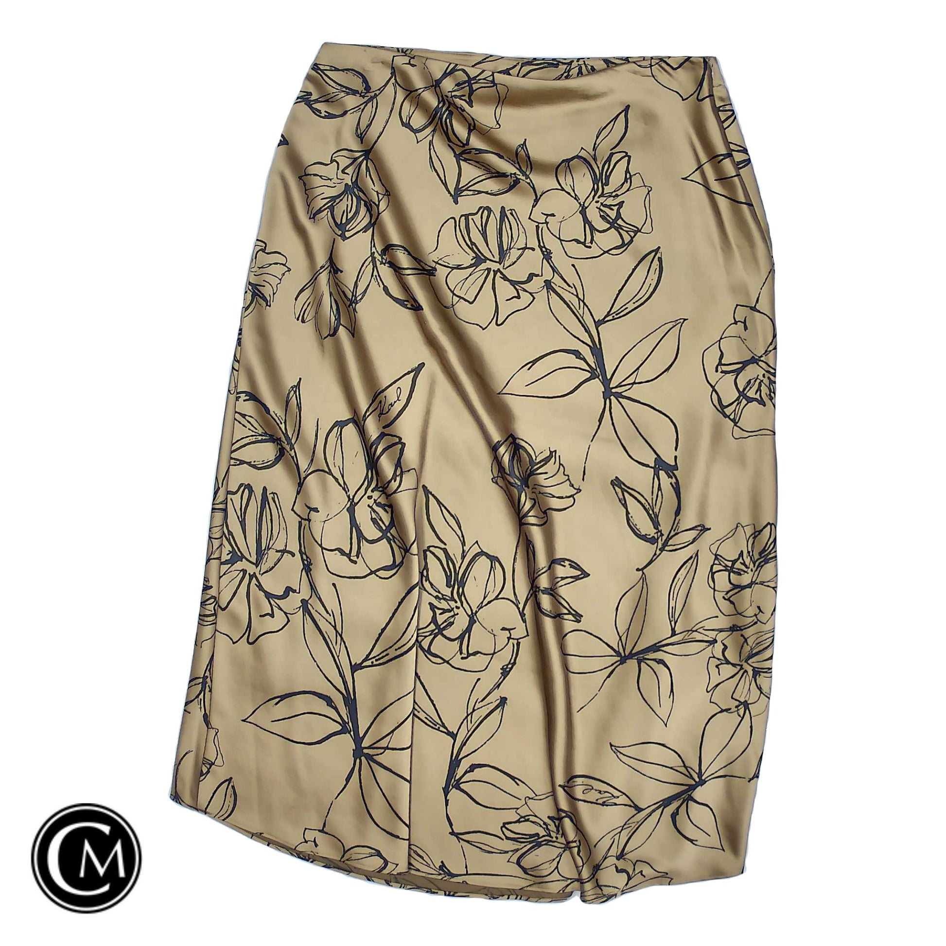 Skirt Midi By Karl Lagerfeld In Black & Tan, Size: 16 image 1
