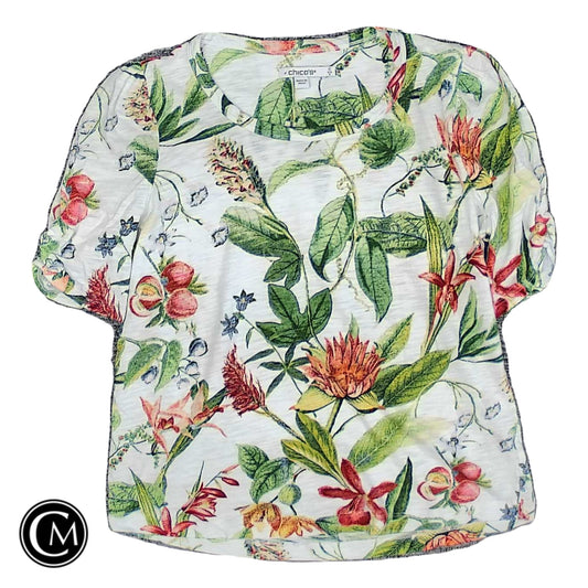 Top Ss Basic By Chicos In Floral Print, Size: S image 1