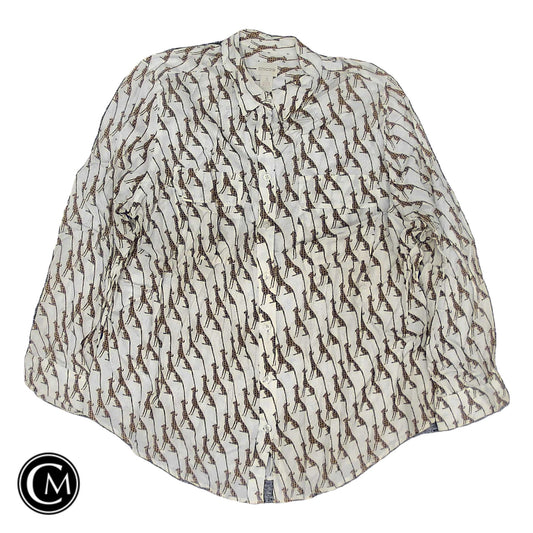 Top Ls By Chicos In Orange & White, Size: Xl image 1