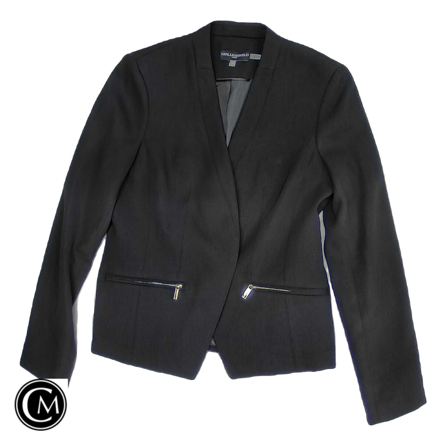 Blazer By Karl Lagerfeld In Black, Size: 4 image 1