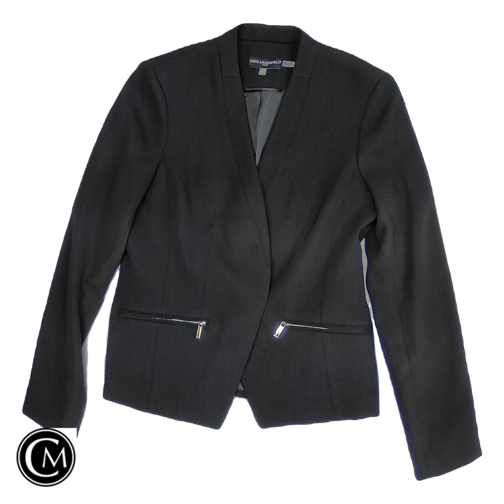 Blazer By Karl Lagerfeld In Black, Size: 4 image 1