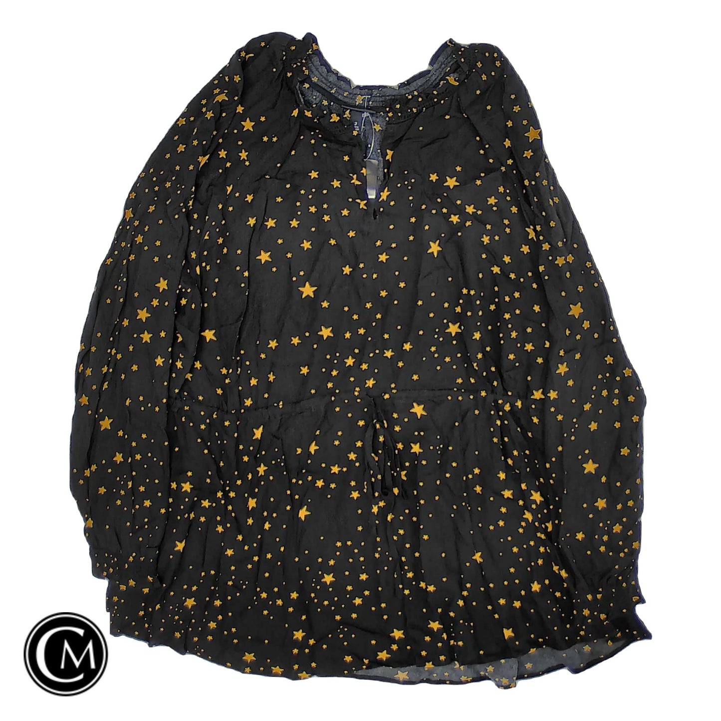 Blouse Ls By Torrid In Black & Yellow, Size: 3x image 1