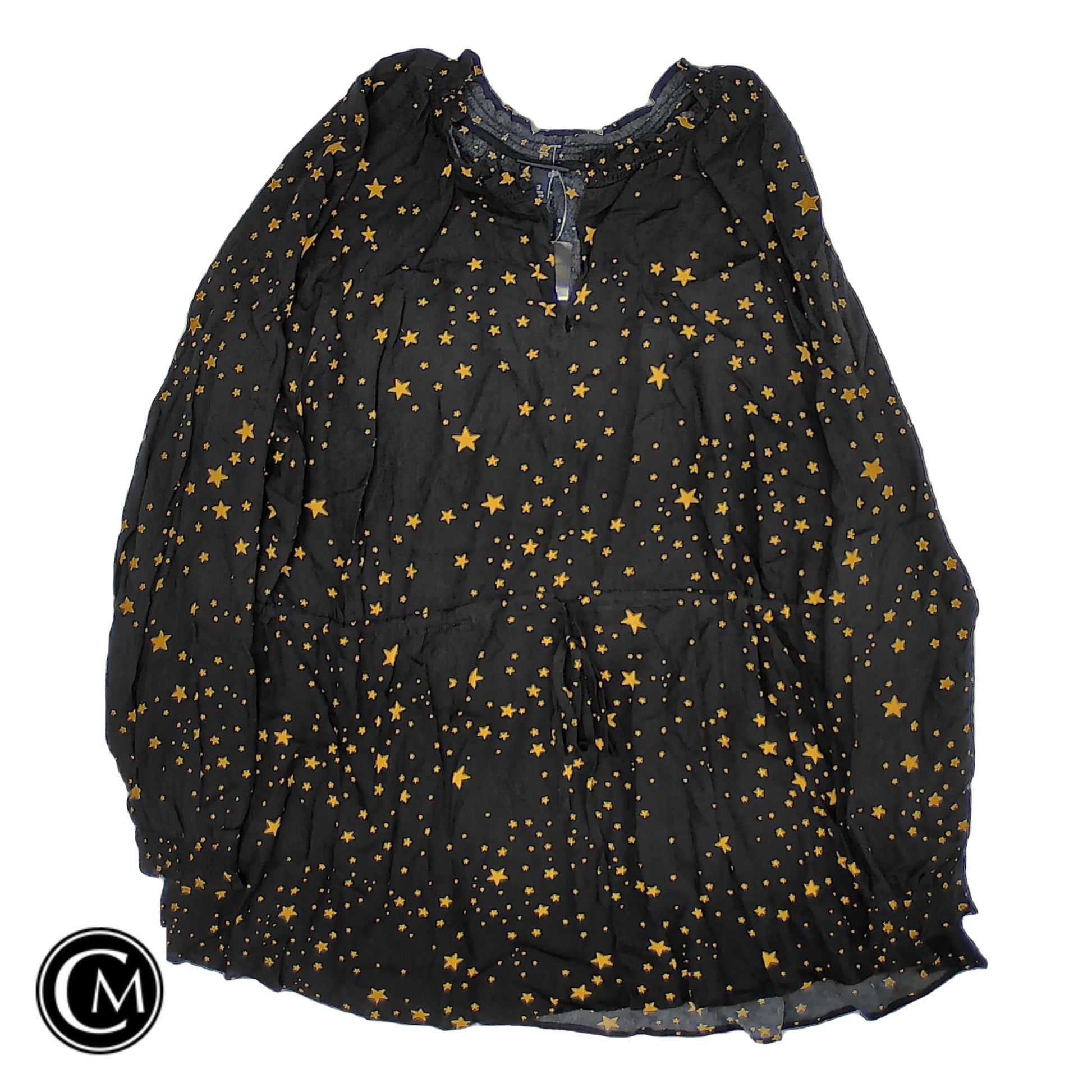 Blouse Ls By Torrid In Black & Yellow, Size: 3x image 1