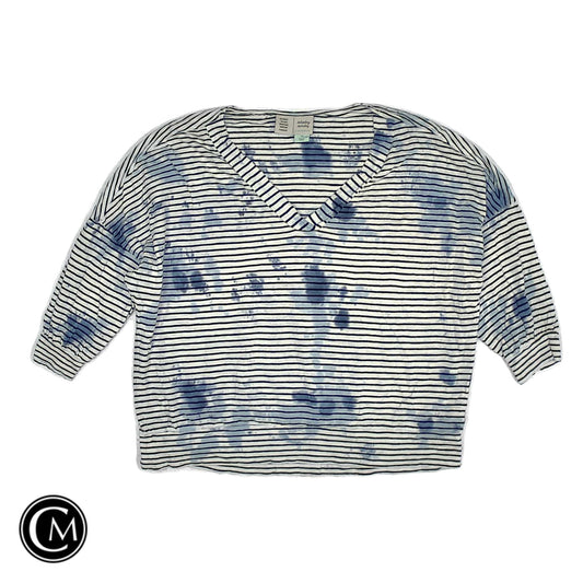 Top 3/4 Sleeve By Saturday/Sunday In Blue & White, Size: Xs image 1