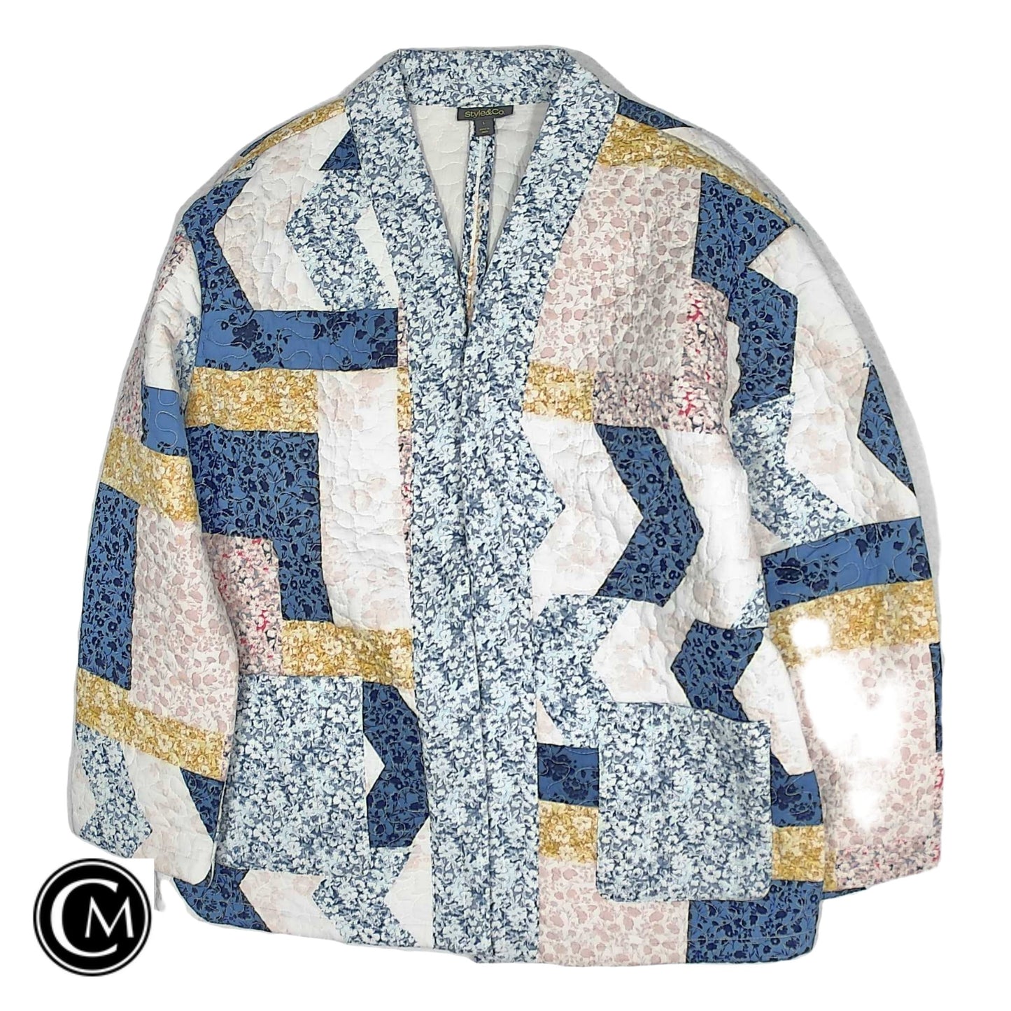 Jacket Other By Style And Company In Blue & White, Size: L image 1