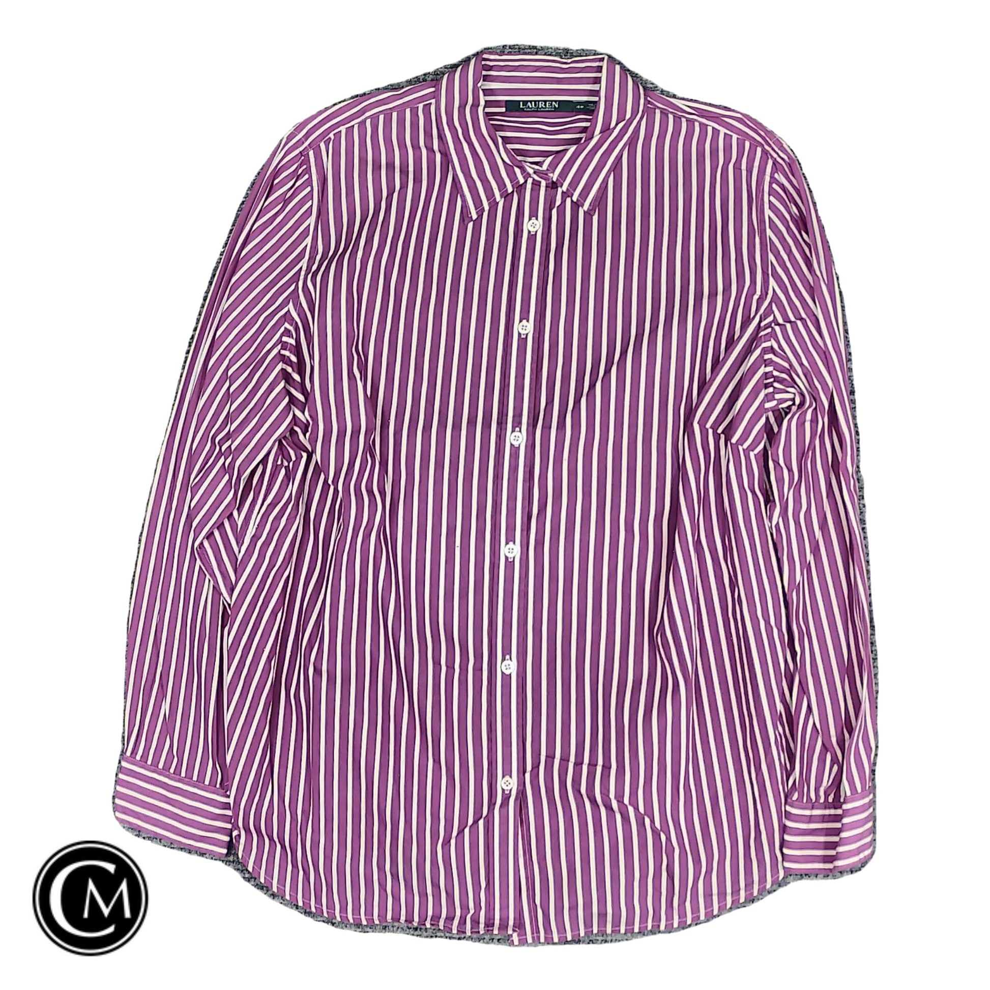 Top Ls By Lauren By Ralph Lauren In Purple & White, Size: 16 image 1