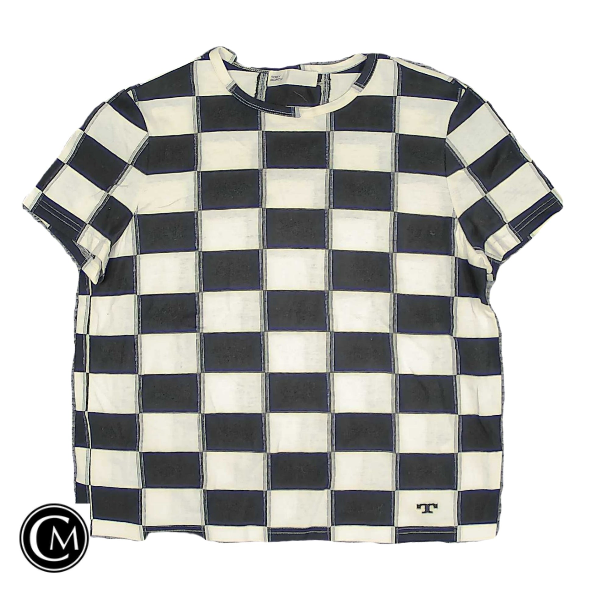 Top Ss Designer By Tory Burch In Black & Tan, Size: L image 1