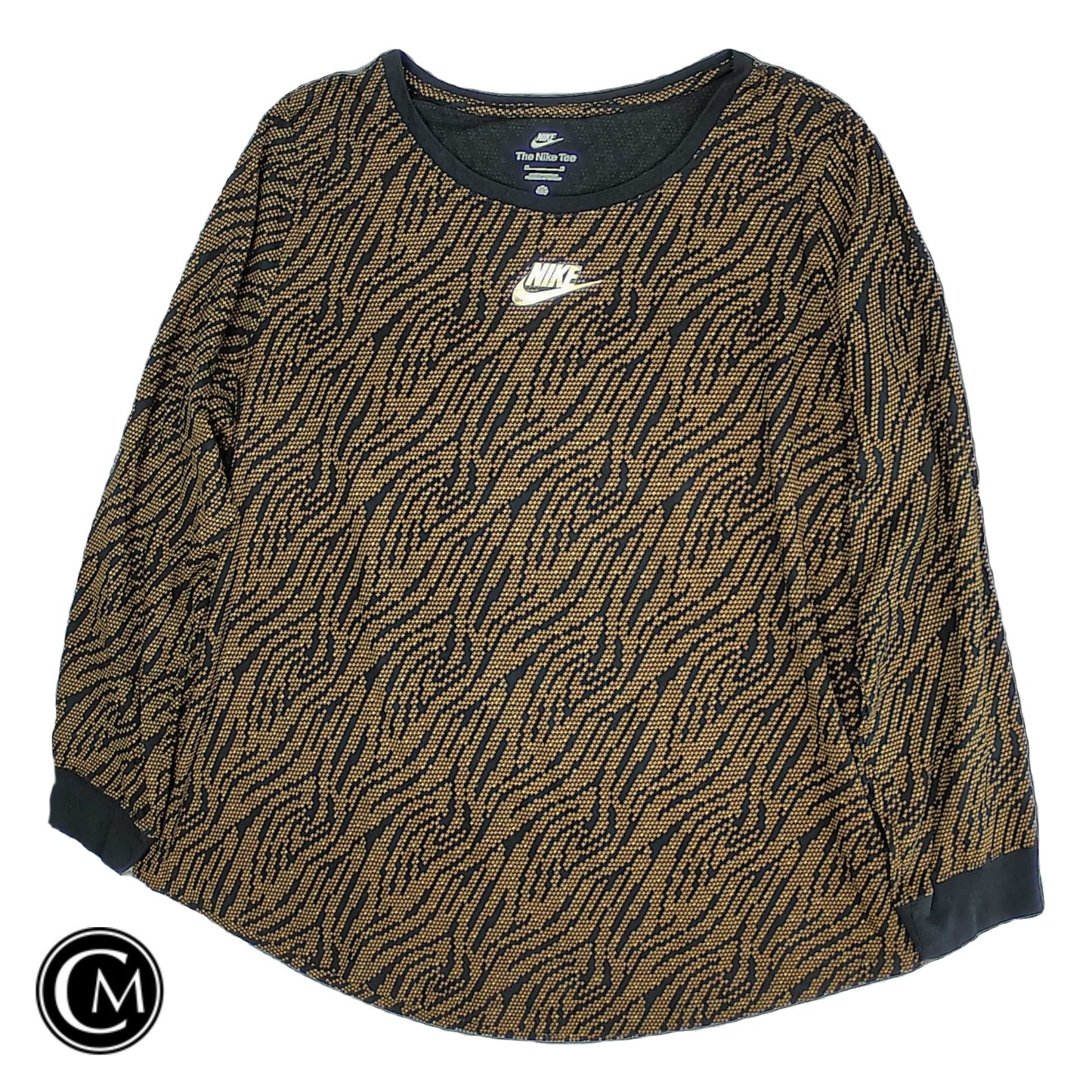 Top Ls By Nike Apparel In Black & Gold, Size: 1x image 1