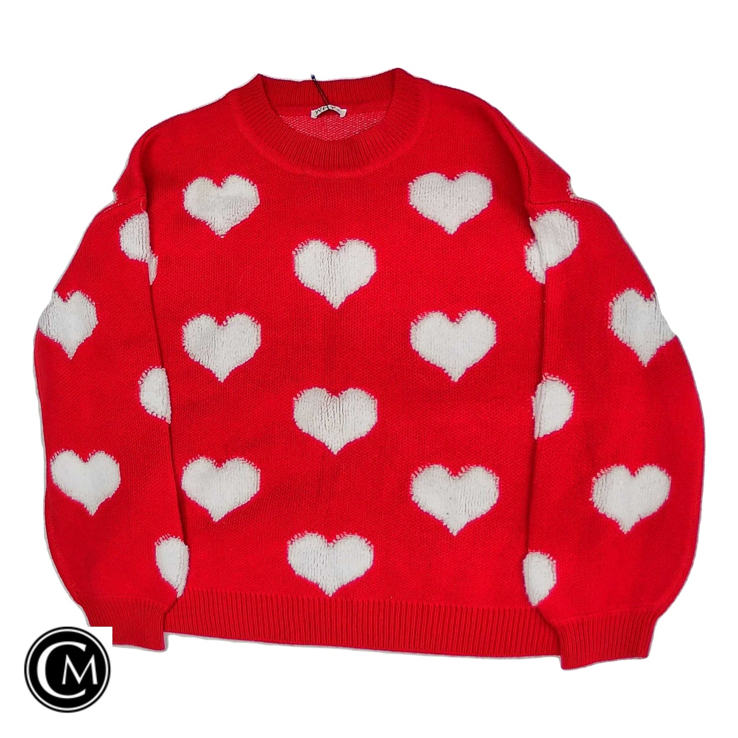 Sweater By Why Dress In Red & White, Size: L image 1