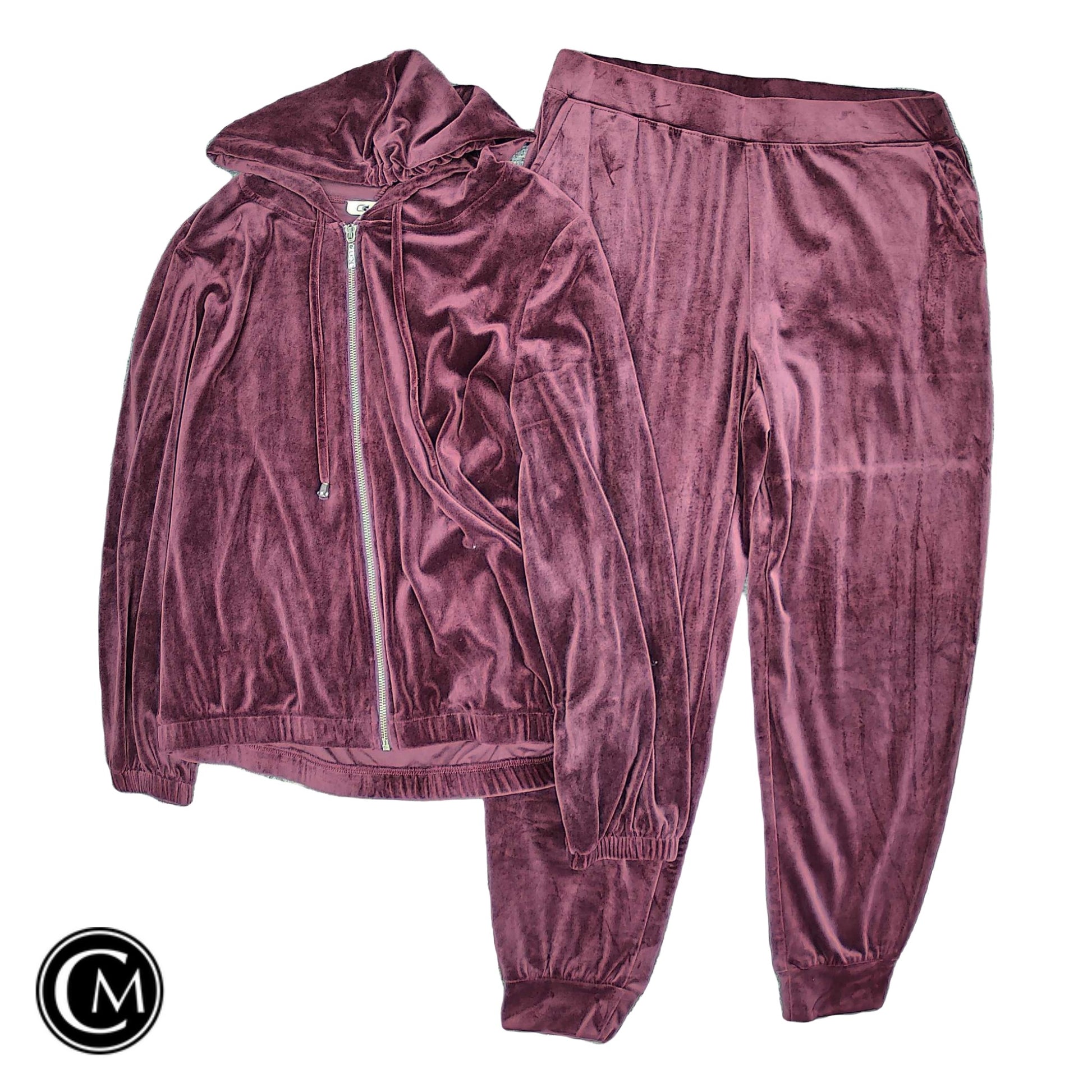 Lounge Set Pants By Cable And Gauge In Maroon, Size: L image 1