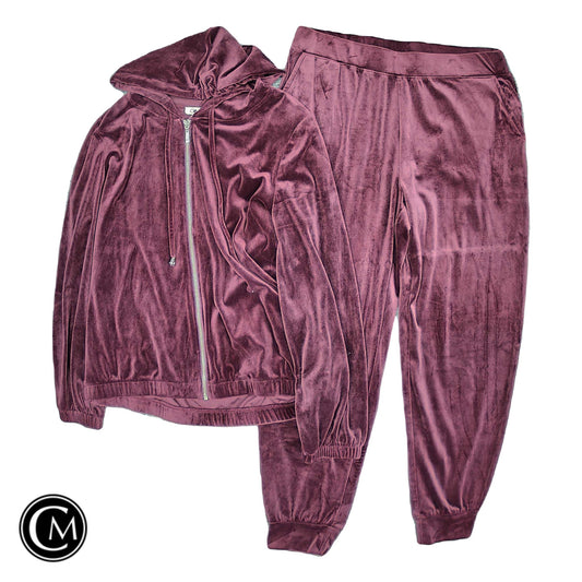 Lounge Set Pants By Cable And Gauge In Maroon, Size: L image 1