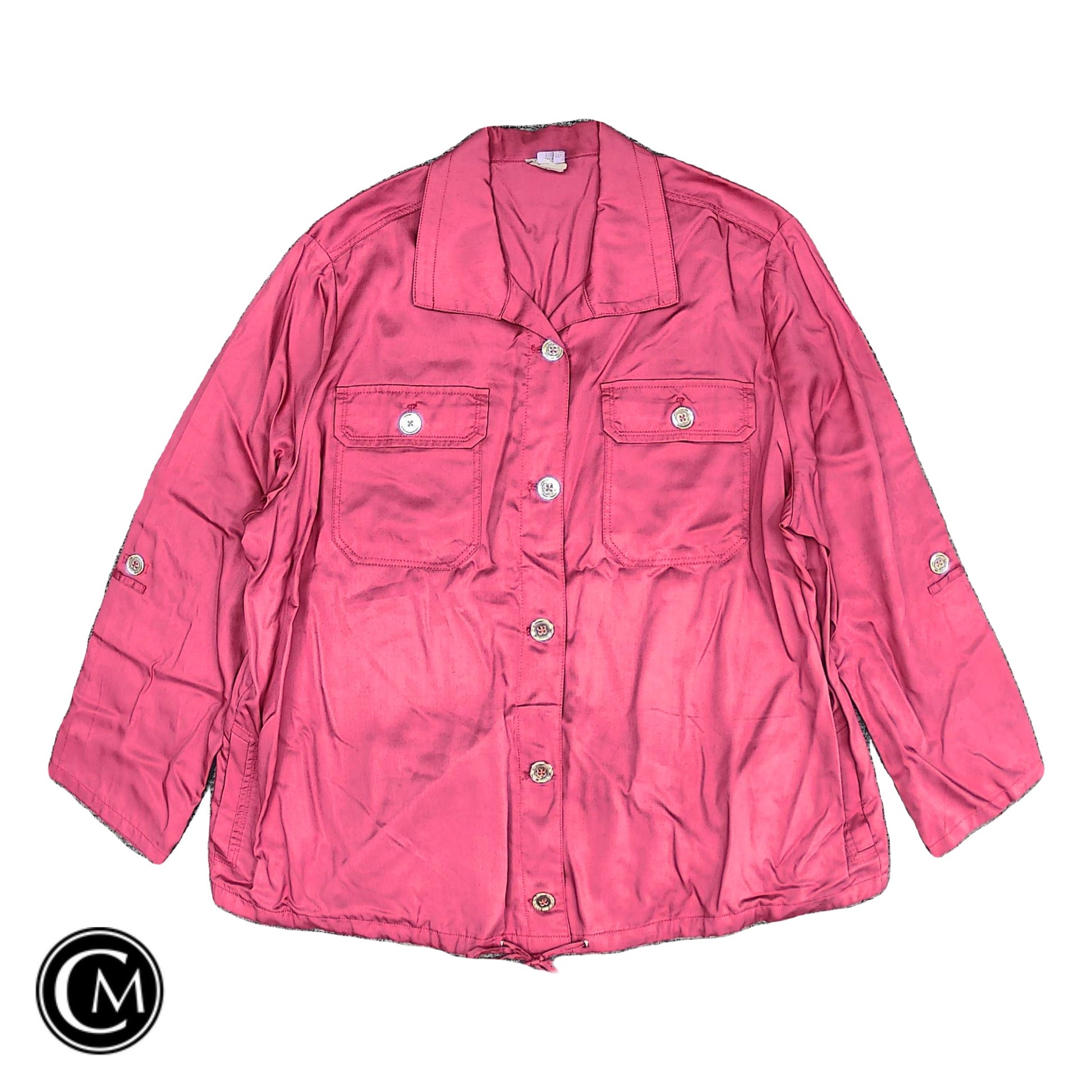 Jacket Shirt By Chicos In Pink, Size: Xxl image 1