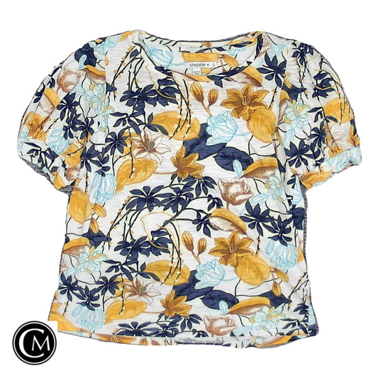 Top Ss Basic By Chicos In Floral Print, Size: M image 1