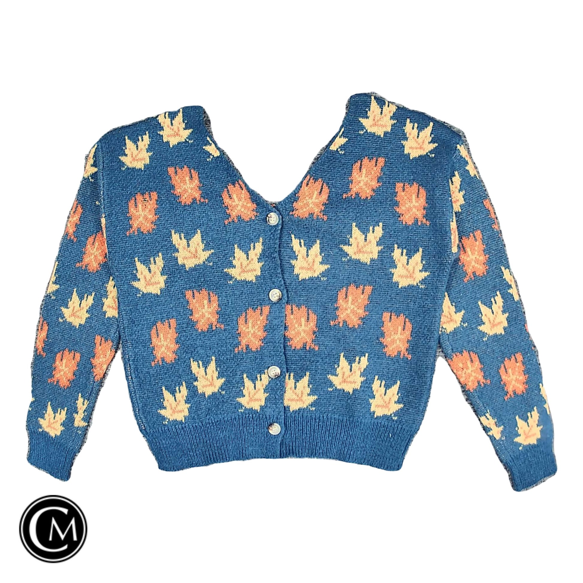 Sweater Cardigan By Shein In Blue & Orange, Size: 6 image 1