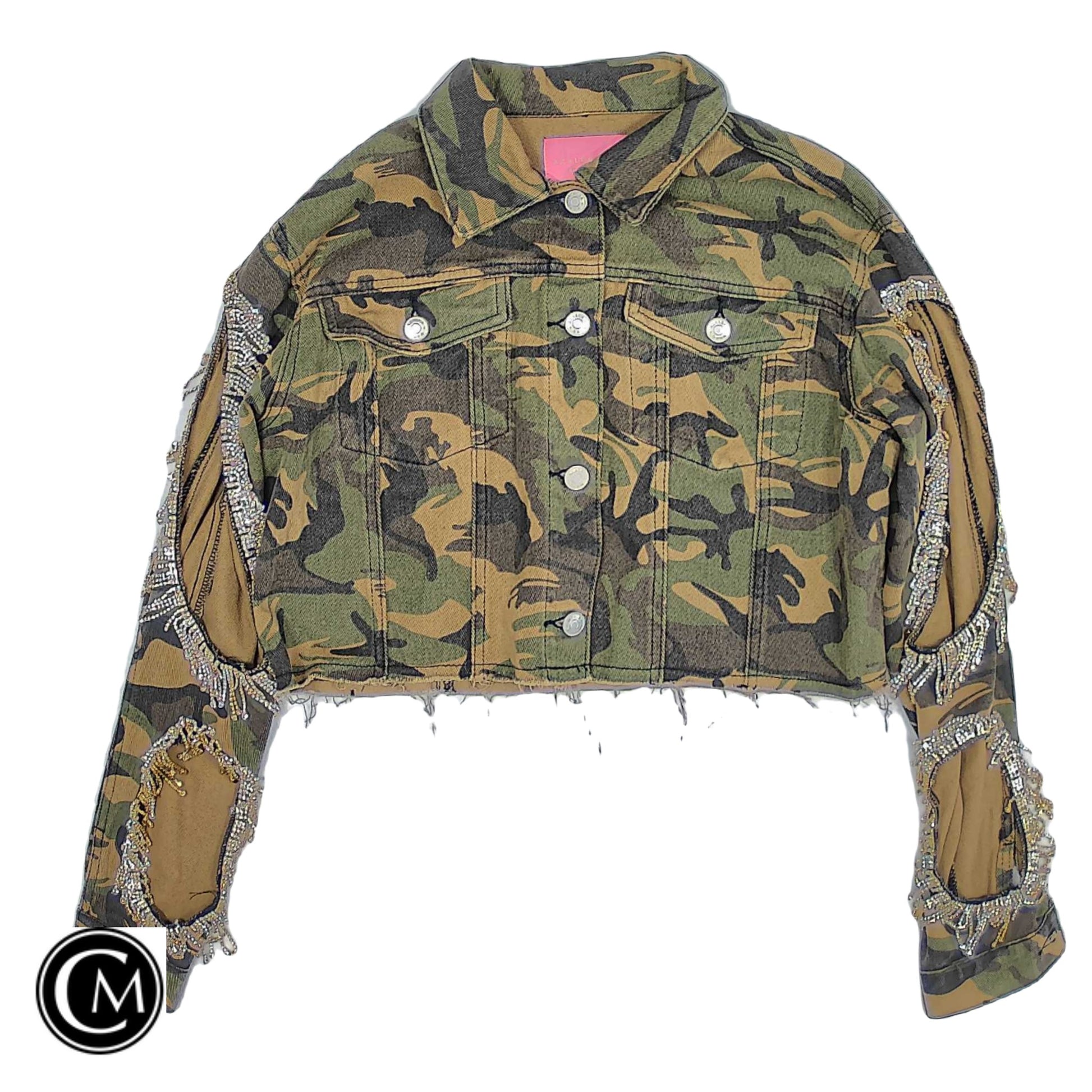Jacket Denim By Azalea Wang In Camouflage Print, Size: M image 1