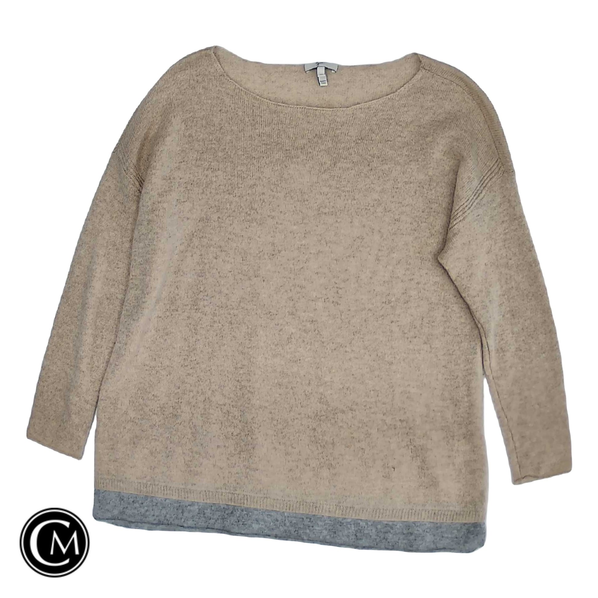 Sweater Cashmere By Joie In Grey & Tan, Size: M image 1