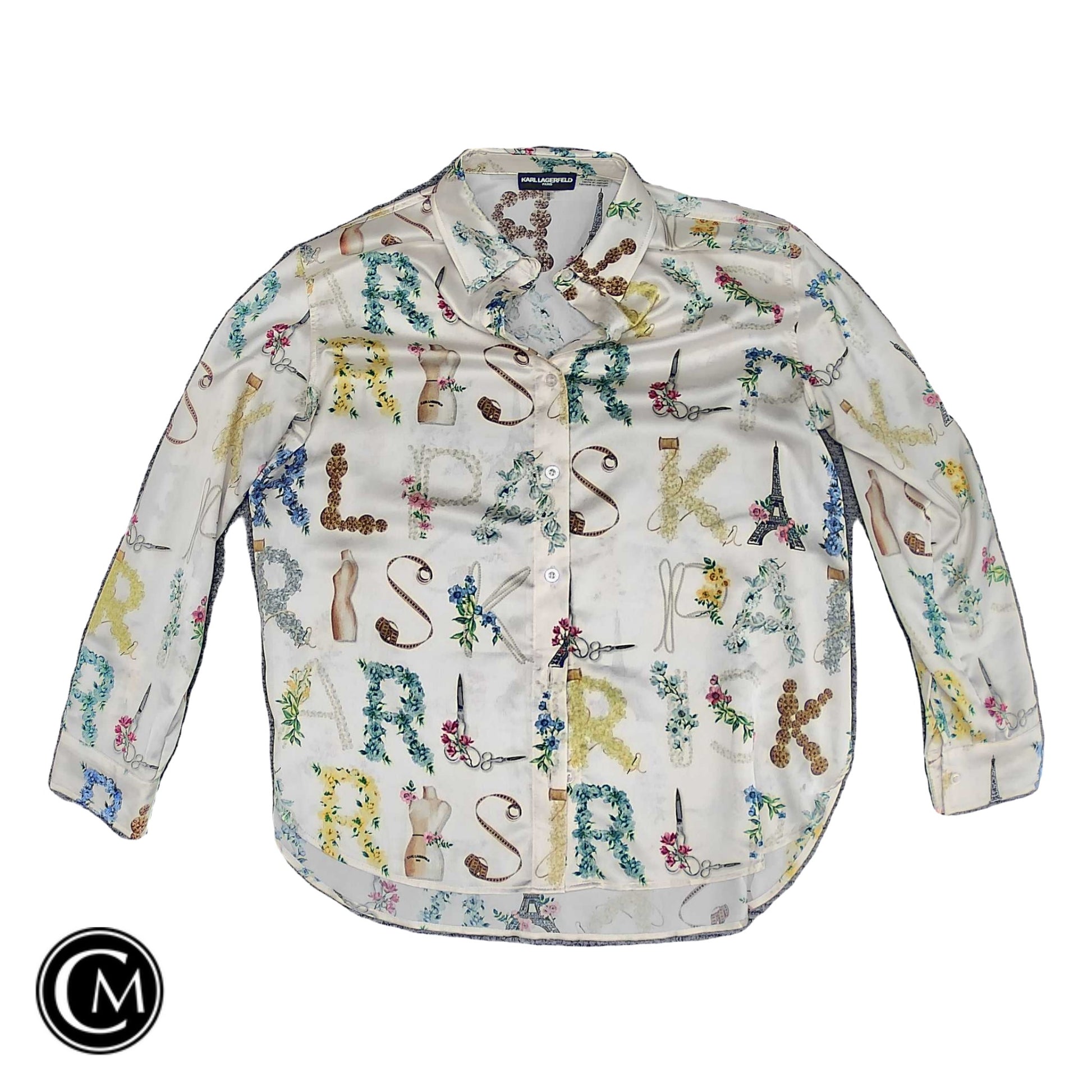 Blouse Ls By Karl Lagerfeld In Cream, Size: M image 1