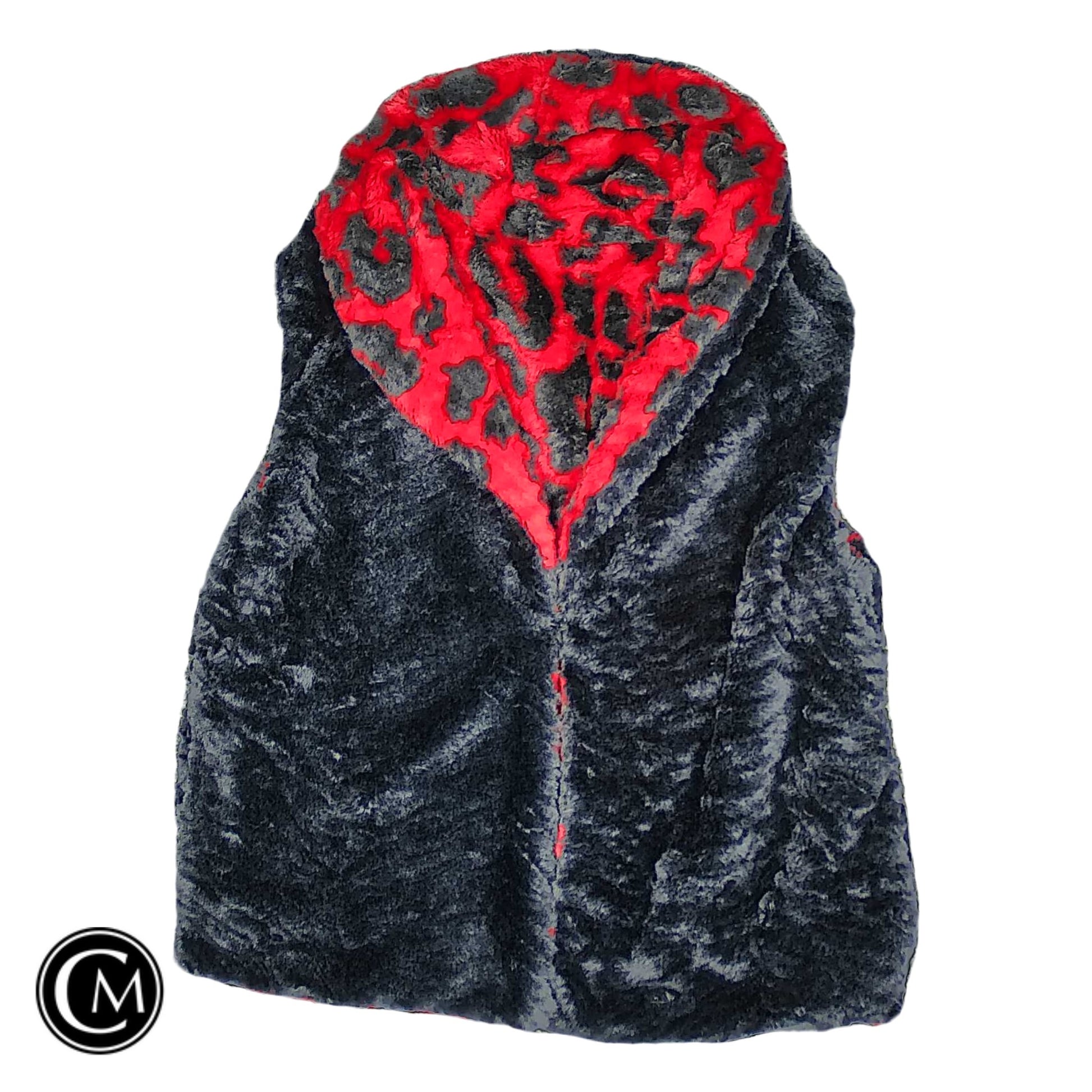 Vest Faux Fur & Sherpa By Onque In Black & Red, Size: L image 2