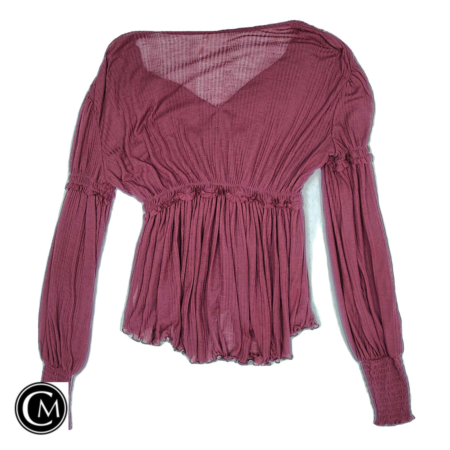 Blouse Ls By Free People In Maroon, Size: S image 2