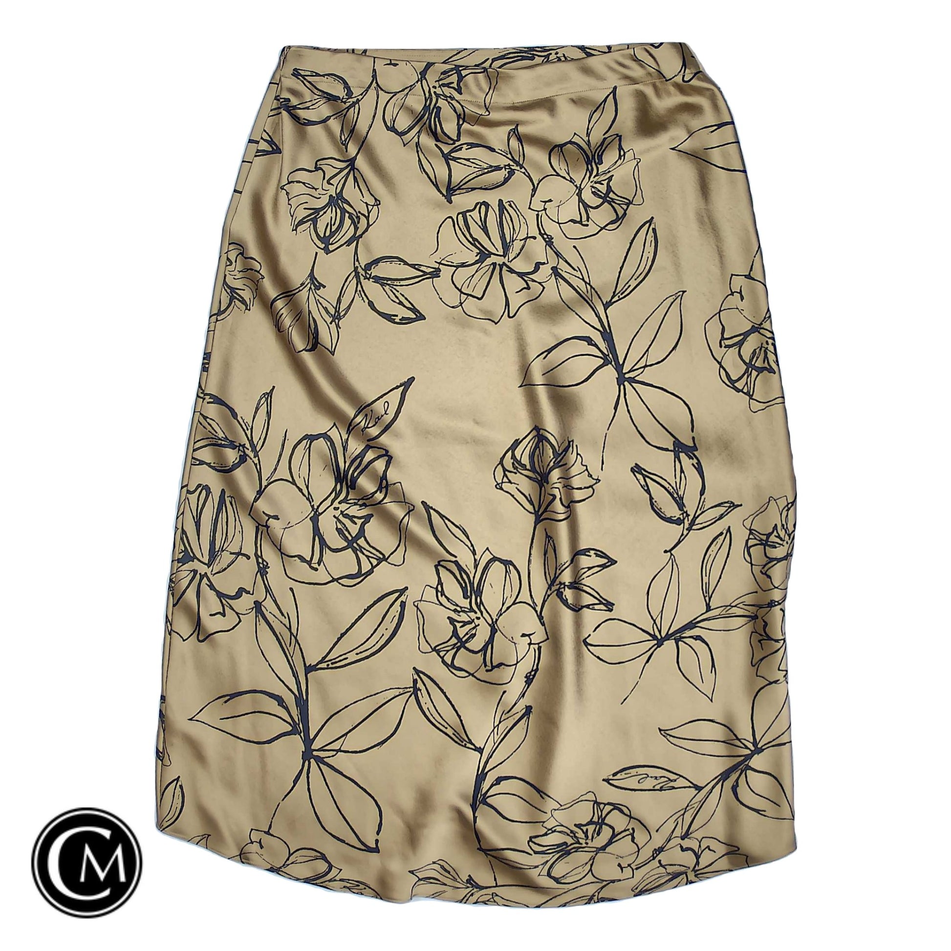 Skirt Midi By Karl Lagerfeld In Black & Tan, Size: 16 image 2