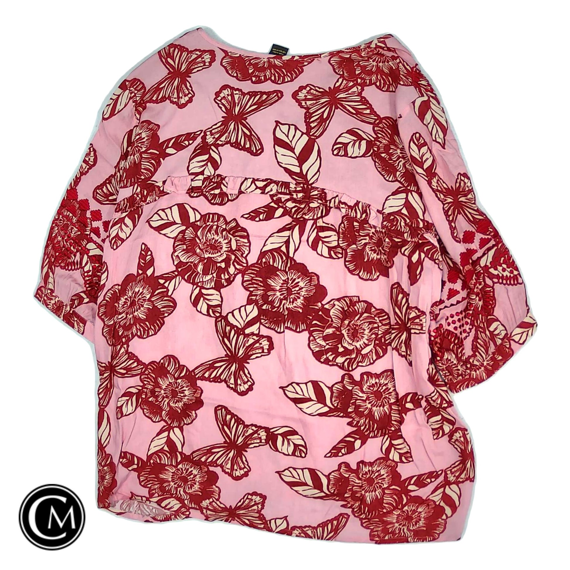 Top Ss By Anthropologie In Pink & Red, Size: Xl image 2