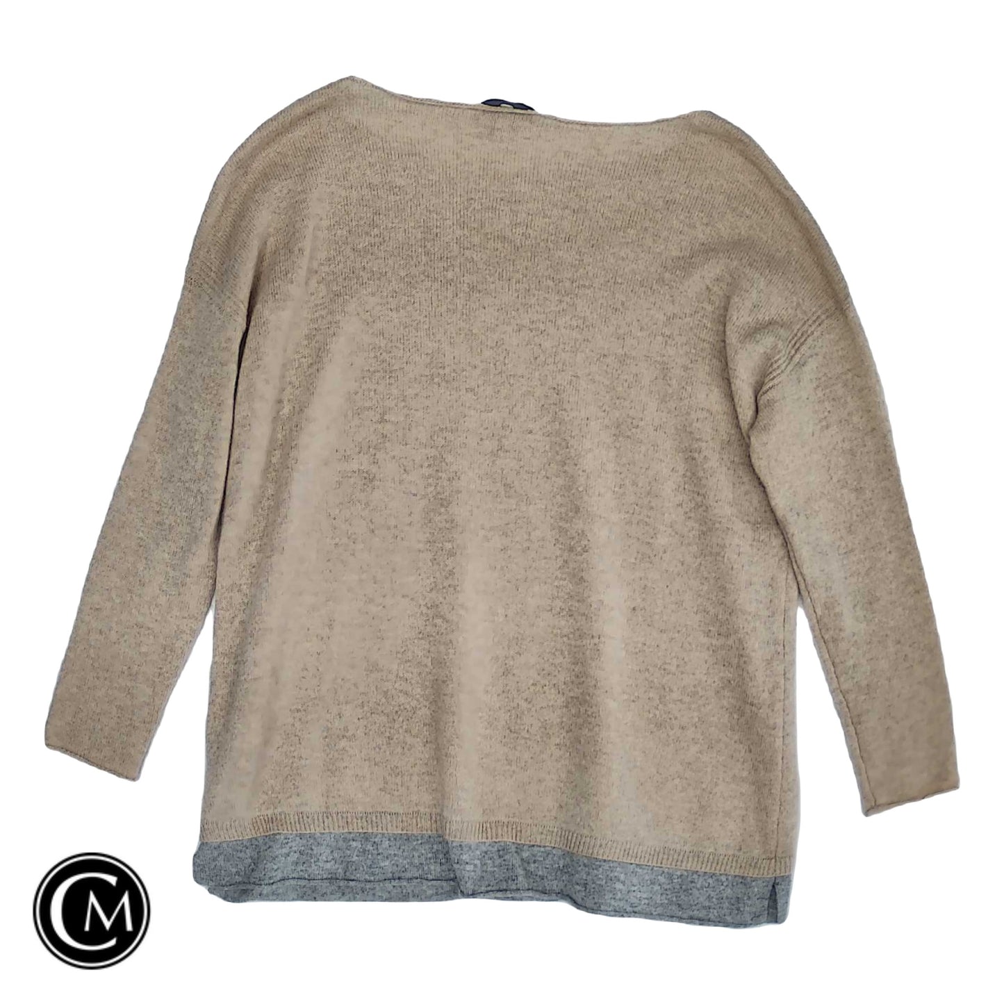 Sweater Cashmere By Joie In Grey & Tan, Size: M image 2