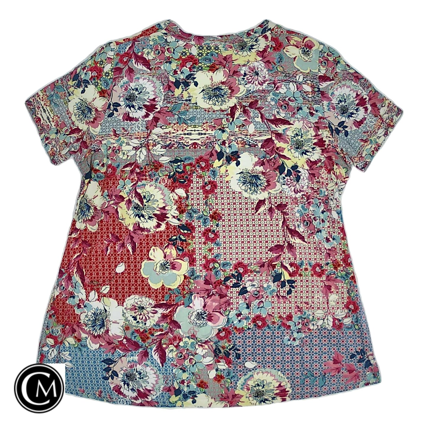 Top Ss Designer By Johnny Was In Floral Print, Size: M image 2