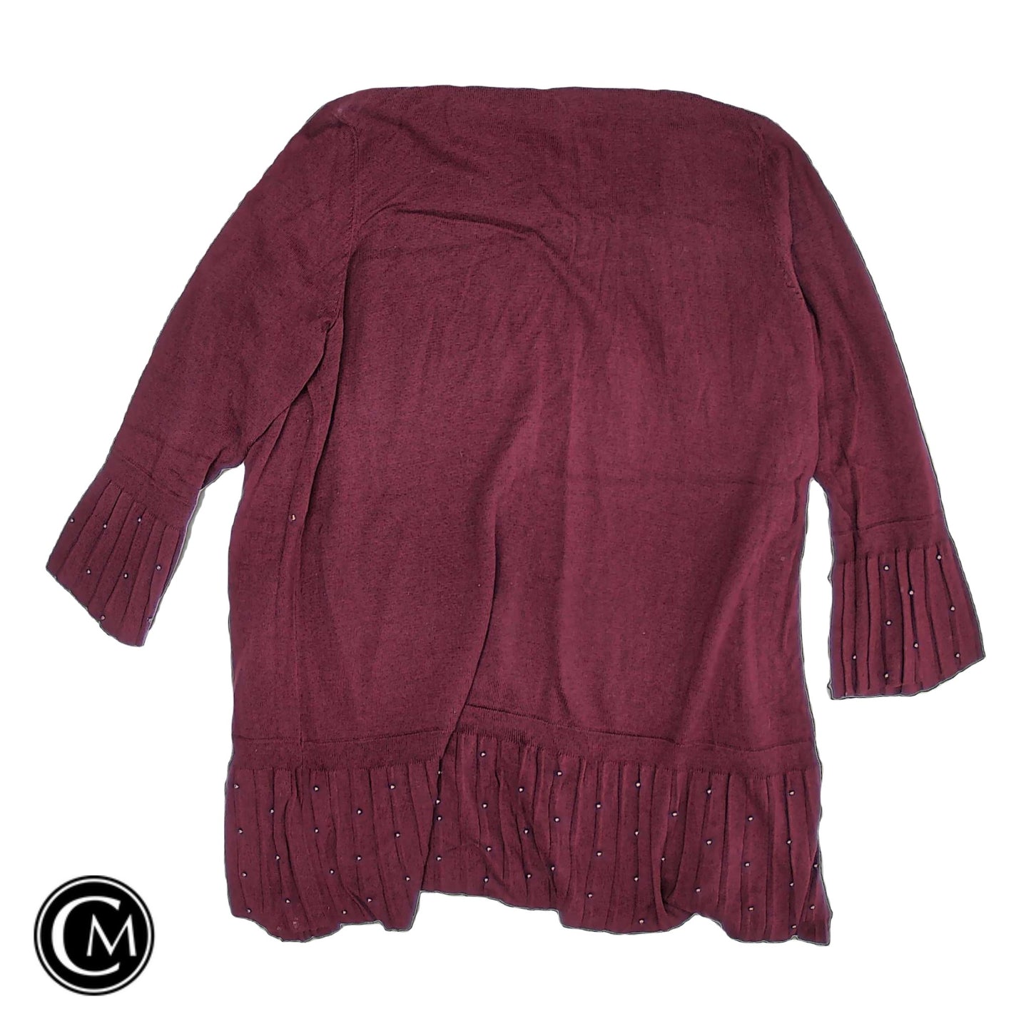 Sweater Cardigan By Chicos In Maroon, Size: Xl image 2