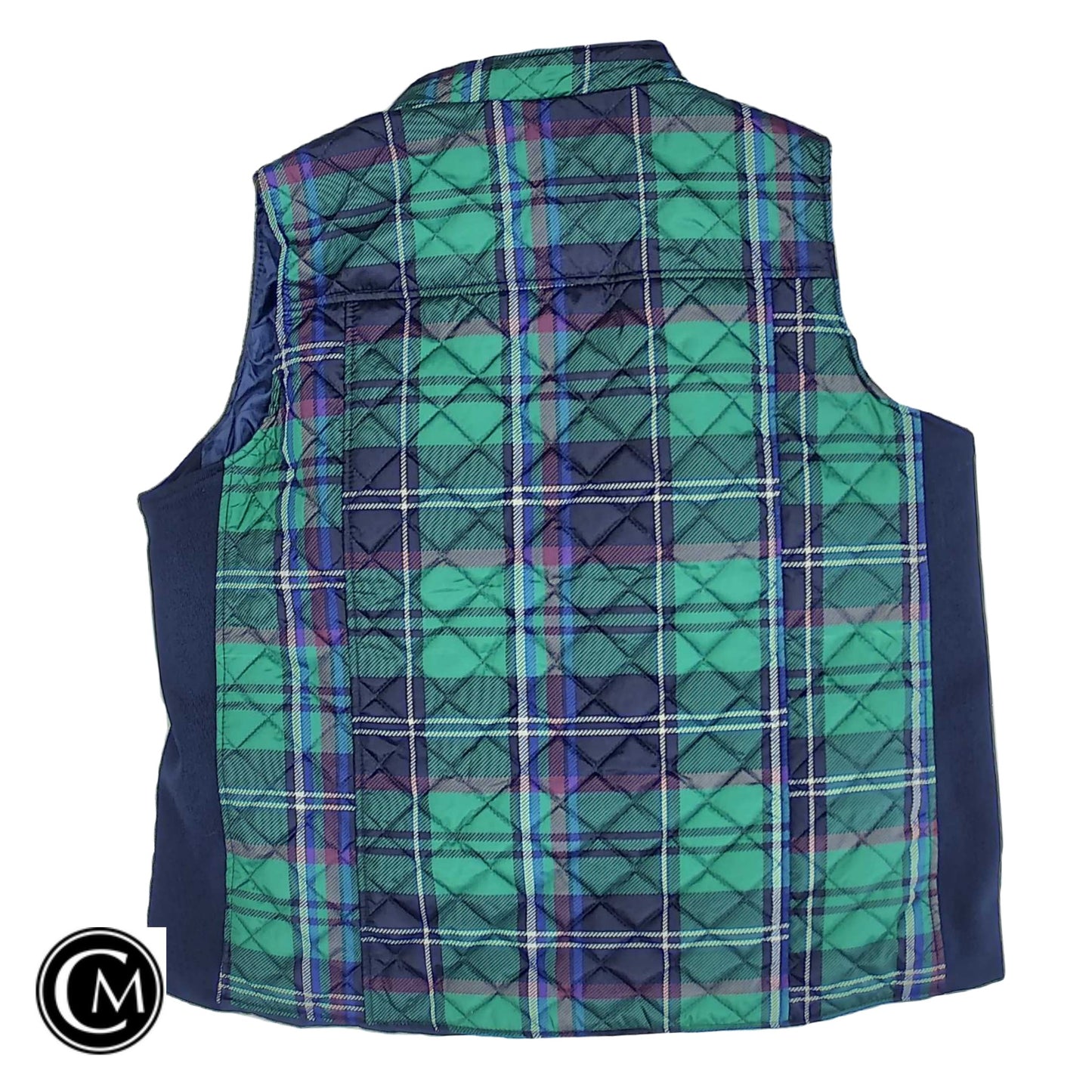 Vest Puffer & Quilted By Kim Rogers In Blue & Green, Size: Xl image 2