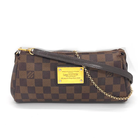 LOUIS VUITTON Damier Ebene Eva Clutch, FASHIONPHILE